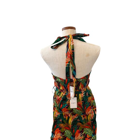 Revolve OPT One Pretty Time green tropical print halter & maxi skirt set S - Picture 5 of 8